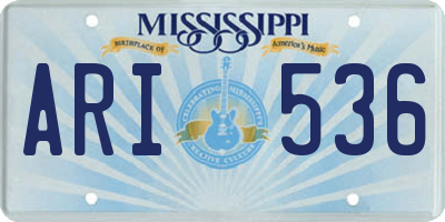 MS license plate ARI536
