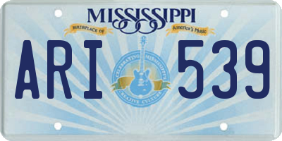 MS license plate ARI539