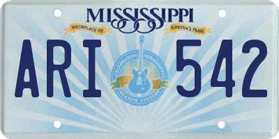 MS license plate ARI542