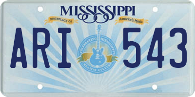 MS license plate ARI543