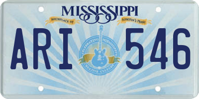 MS license plate ARI546