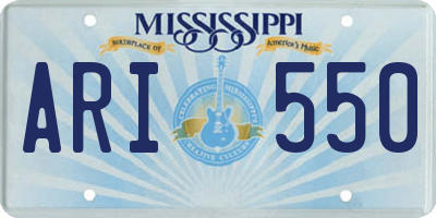 MS license plate ARI550