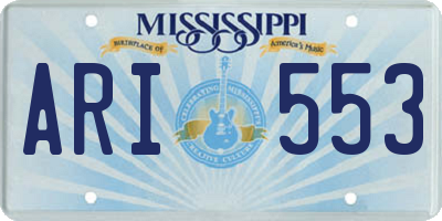 MS license plate ARI553