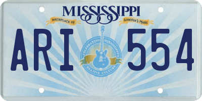 MS license plate ARI554