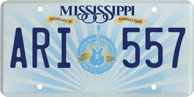 MS license plate ARI557