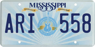 MS license plate ARI558