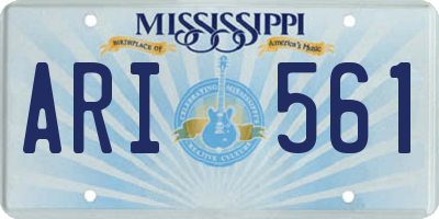 MS license plate ARI561