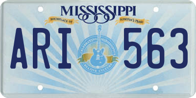 MS license plate ARI563