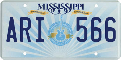 MS license plate ARI566