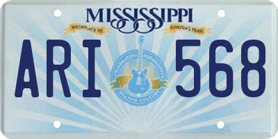 MS license plate ARI568