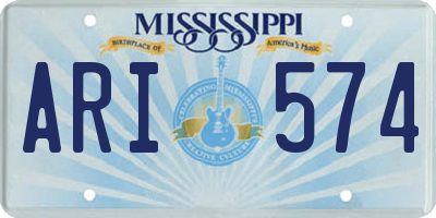 MS license plate ARI574