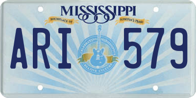 MS license plate ARI579