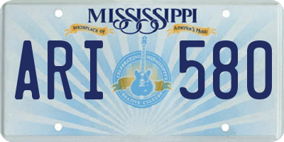 MS license plate ARI580