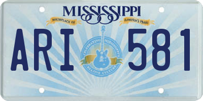 MS license plate ARI581