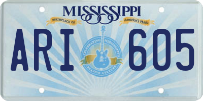 MS license plate ARI605