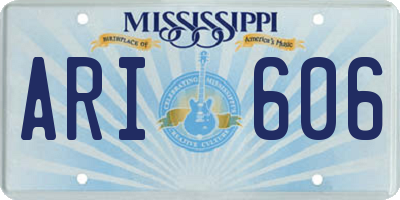MS license plate ARI606
