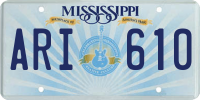 MS license plate ARI610