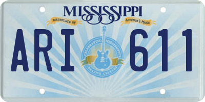 MS license plate ARI611