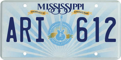 MS license plate ARI612