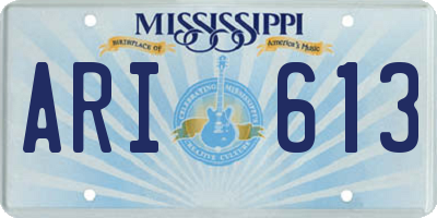 MS license plate ARI613