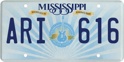 MS license plate ARI616