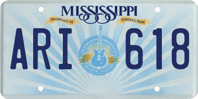 MS license plate ARI618