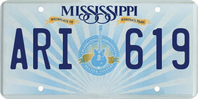 MS license plate ARI619