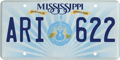 MS license plate ARI622