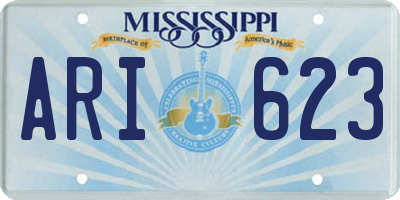 MS license plate ARI623
