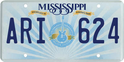 MS license plate ARI624
