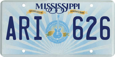 MS license plate ARI626