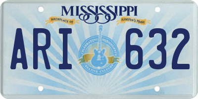 MS license plate ARI632