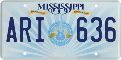 MS license plate ARI636