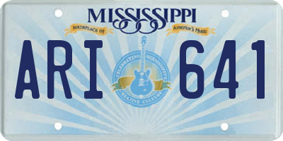MS license plate ARI641