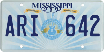 MS license plate ARI642