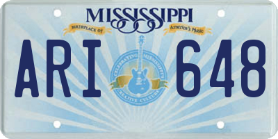MS license plate ARI648