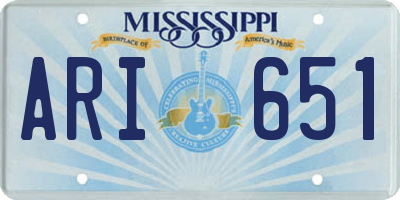 MS license plate ARI651