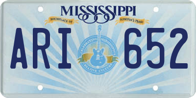 MS license plate ARI652