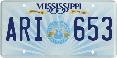 MS license plate ARI653