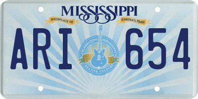 MS license plate ARI654