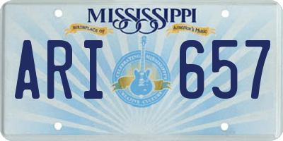 MS license plate ARI657