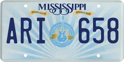 MS license plate ARI658