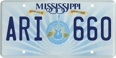 MS license plate ARI660