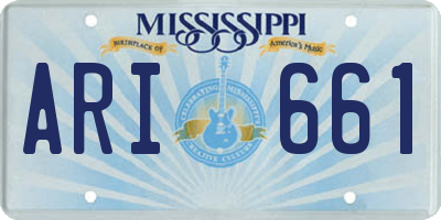 MS license plate ARI661