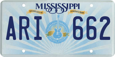 MS license plate ARI662