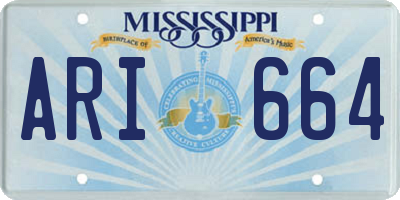 MS license plate ARI664
