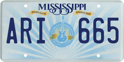 MS license plate ARI665