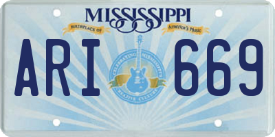 MS license plate ARI669