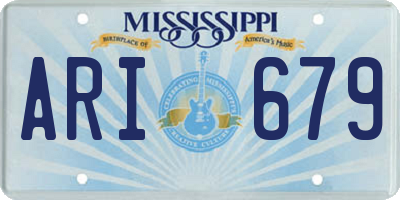 MS license plate ARI679