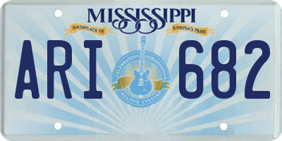 MS license plate ARI682